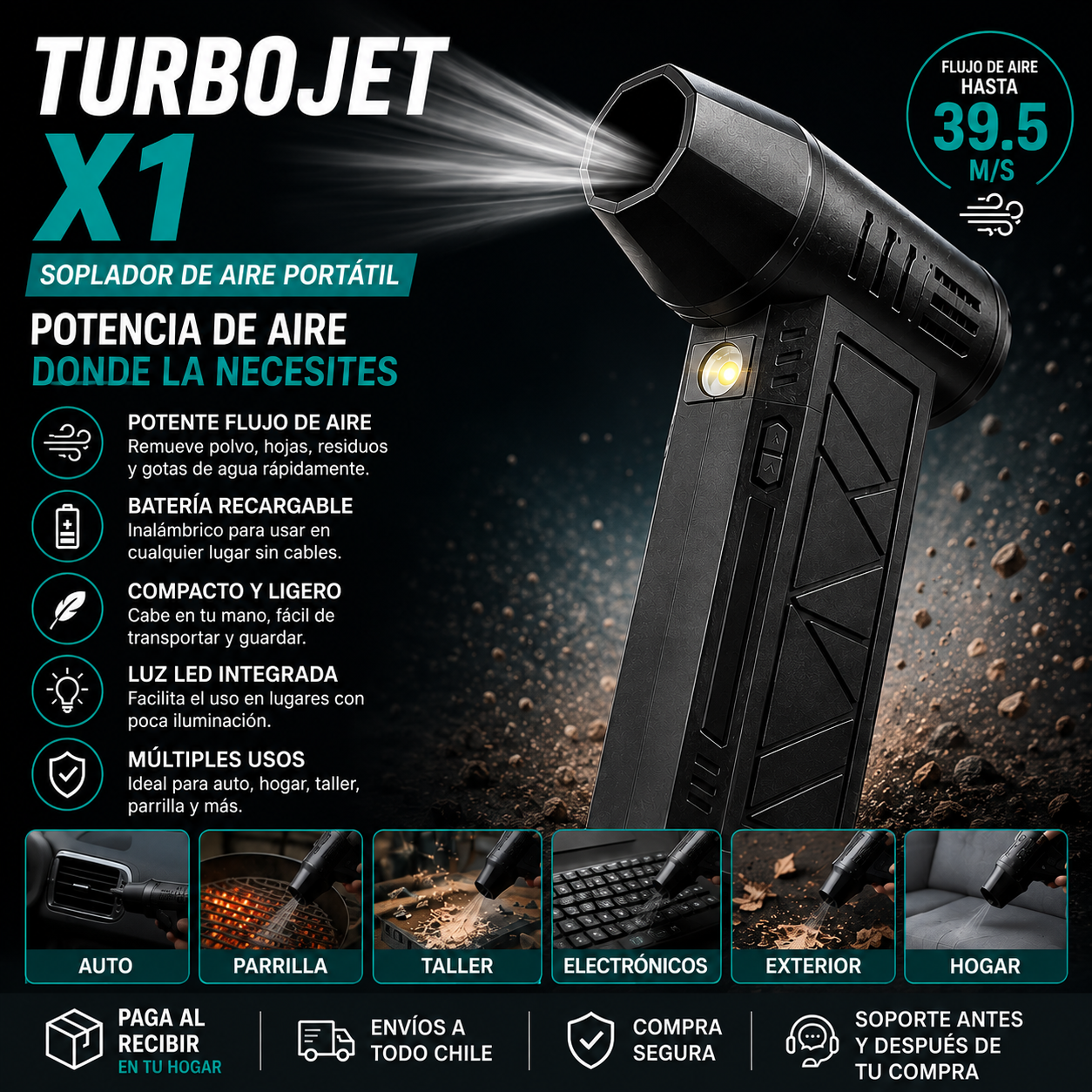 TurboJet™ X1 | Soplador de Aire Portátil