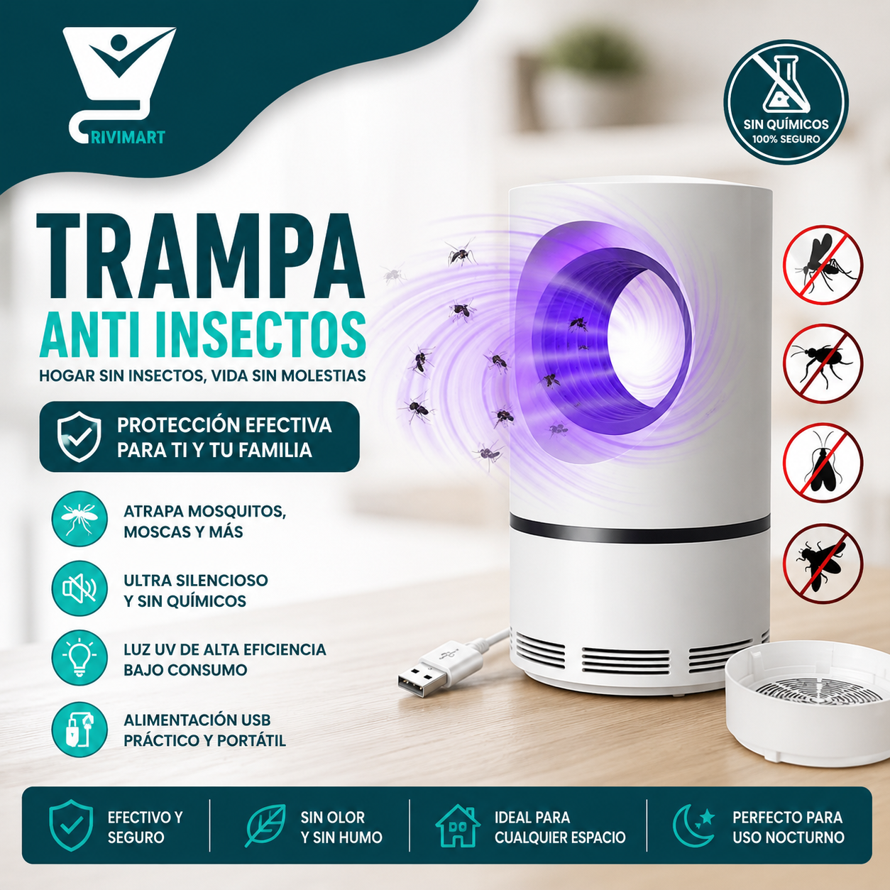 🦟 MosquitoGuard™ | Trampa Eléctrica Anti Insectos UV